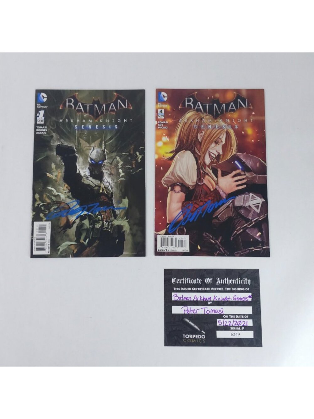 Batman Arkham Knight Genesis 1 & 4 Signed Peter Tomasi DC Comics 2015